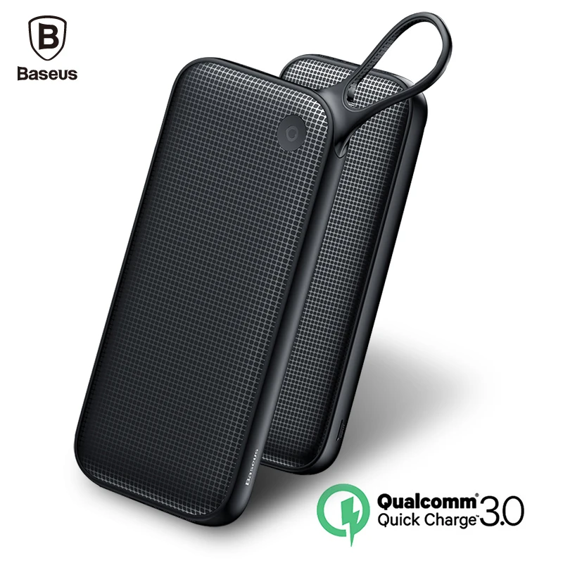 Quick charge Мощность банк BASEUS 20000 мАч QC3.0 быстрых внешних Батарея Зарядное устройство