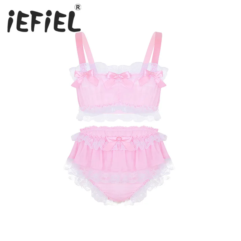 Мужской комплект нижнего белья из 2 предметов кружевное прозрачное шифоновое