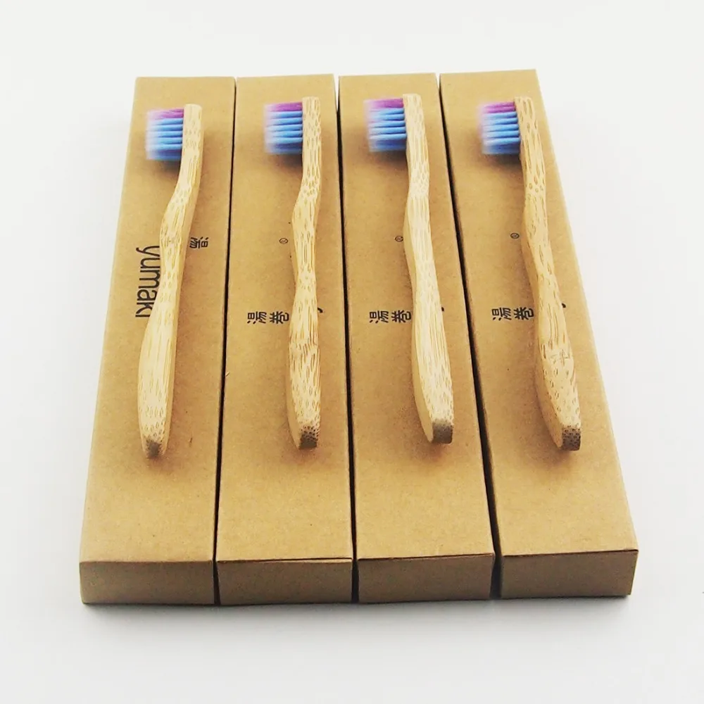 5 упаковок детских красочных щетин экологическая зубная щетка деревянная