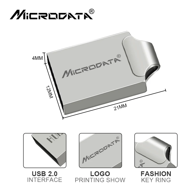 Мини-металлическая ручка с кольцом для ключей, металлический USB флеш-накопитель, 128 ГБ, 64 ГБ, 32 ГБ, 16 ГБ, 8 ГБ, микро-карта памяти, u-диск