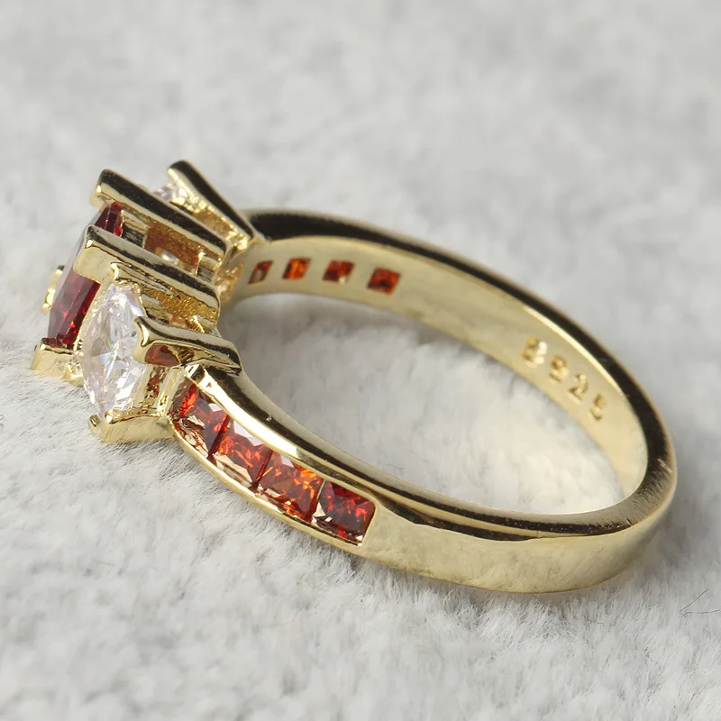 Женское Обручальное Кольцо ROMAD красное кольцо с геометрическим узором и