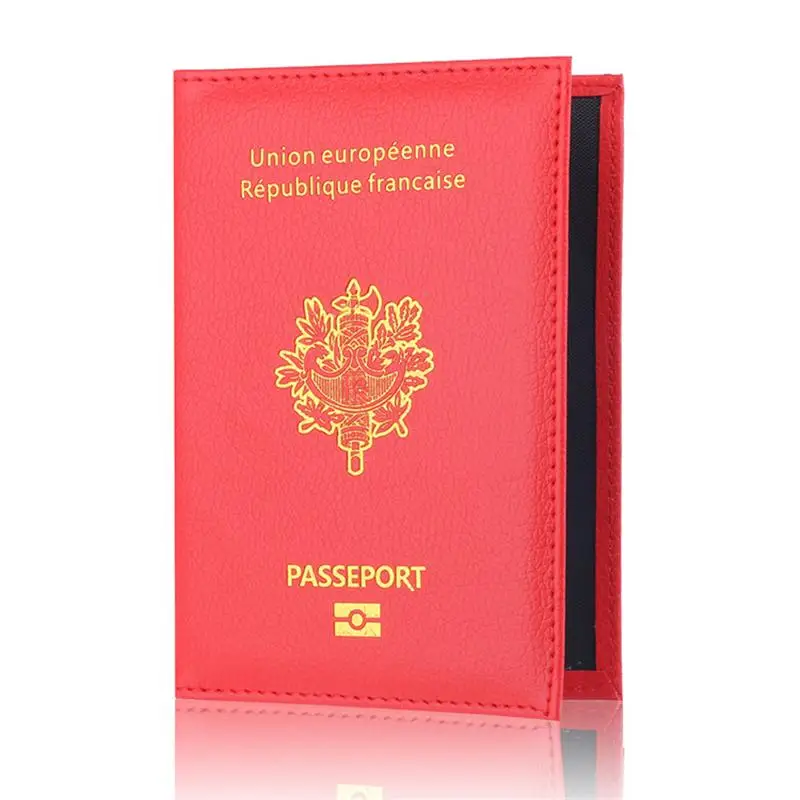 Red Милый кожаный чехол во Франции для защиты паспорта для женщин, Обложка для паспорта, органайзер для проездных документов, для паспорта, высокое качество - Цвет: Red