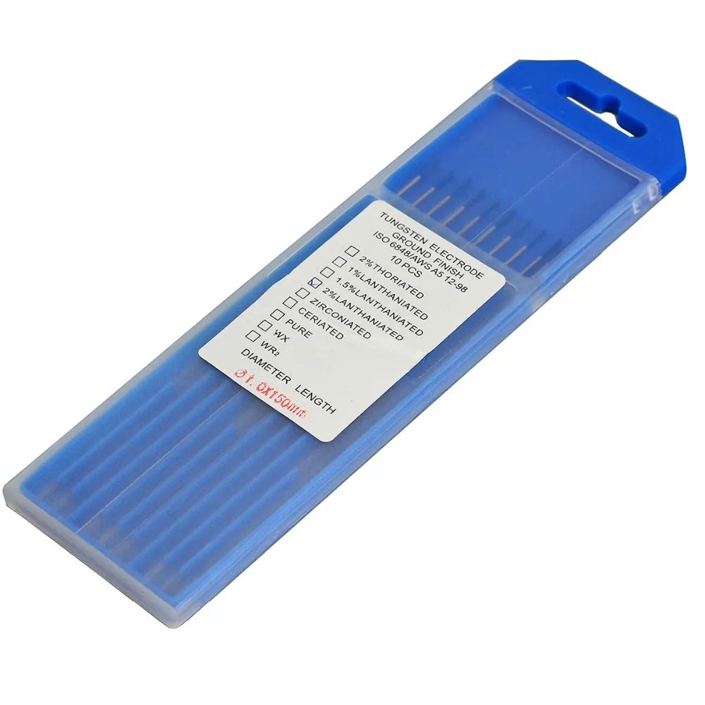 WL20 Sky Blue 2% Lanthanated TIG сварочный Вольфрам электродесс 1 5 х150 мм Tig Rod 10PK|Сварочные