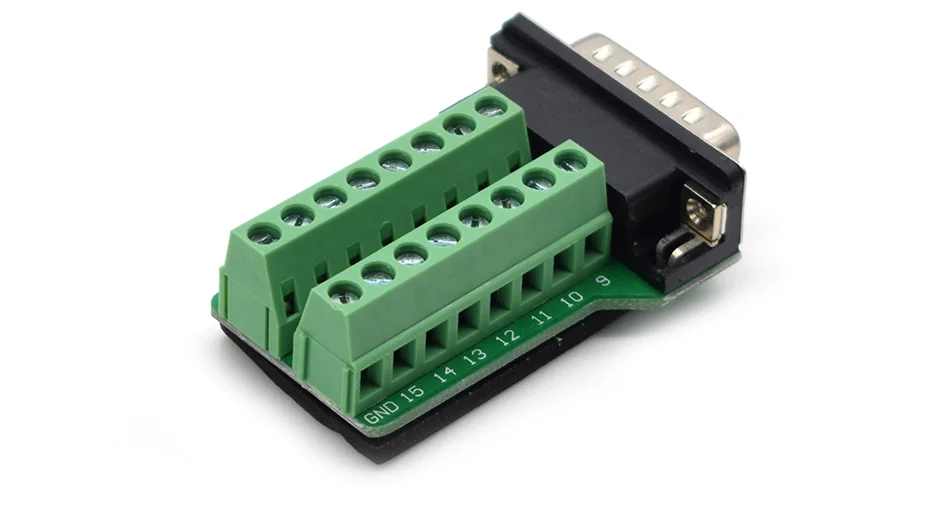 DB15 15Pin Адаптер RS232 последовательные сигналы терминальный модуль интерфейс конвертер к терминалу DB15 разъем мужской женский D sub