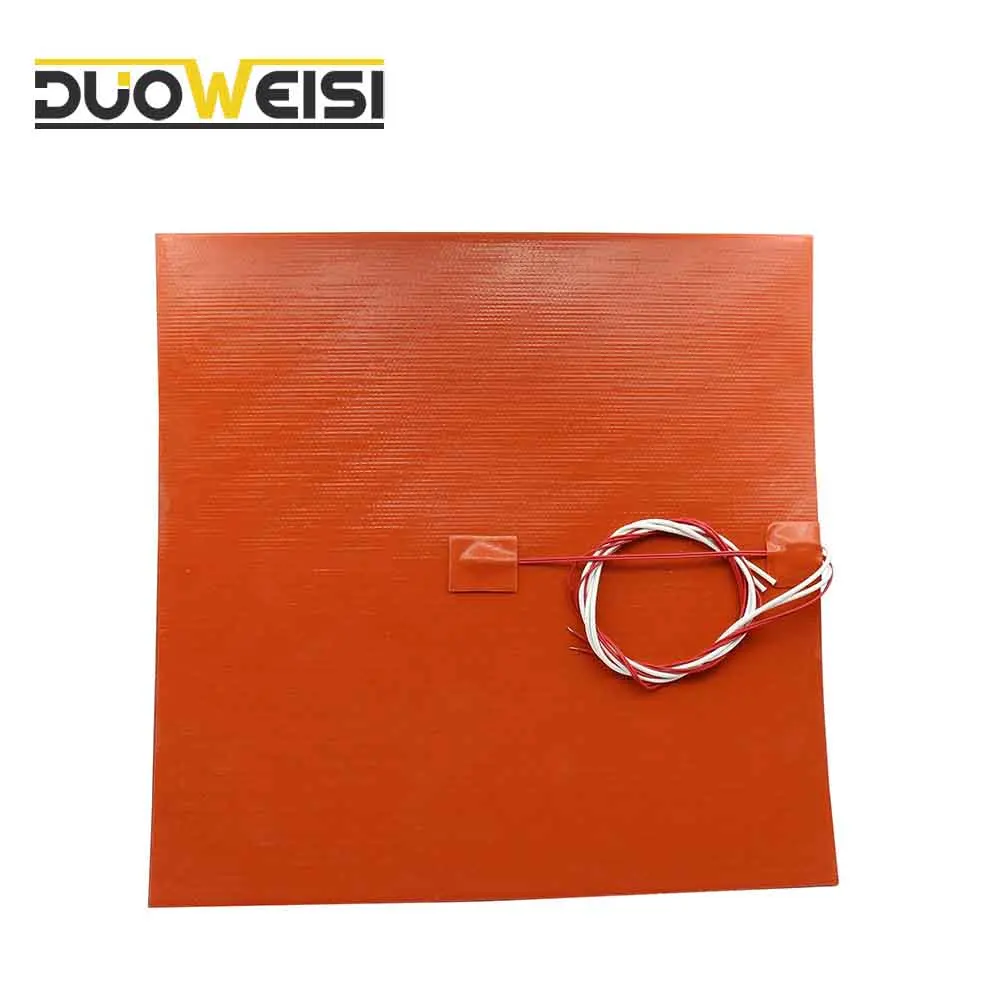 DuoWeiSi 3D-принтеры Запчасти 300x300 мм Тепло Кровать 24/110/120/220/240V 200/350/500/600/750 Вт силиконовый нагреватель прокладки нагревателя кровать нагревательный мат