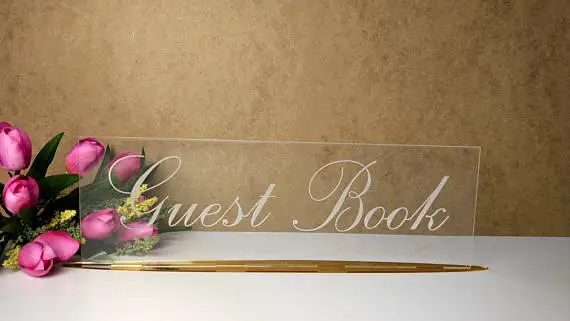 Гостевая книжная табличка Свадебная книга Акриловая вывеска настольная