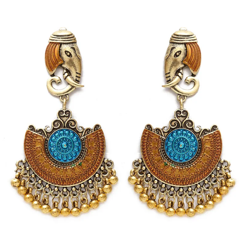 Индийские цыганские ювелирные изделия Jhumka бронзовые винтажные Этнические
