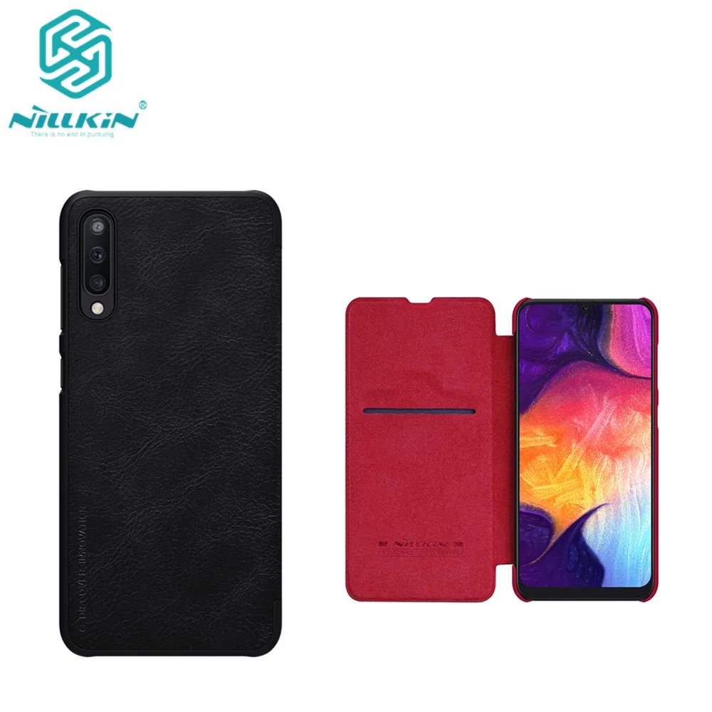 10 шт./лот NILLKIN Qin серии Бумажник Флип кожаный чехол для samsung Galaxy A50 Натуральная Флип кожаный чехол