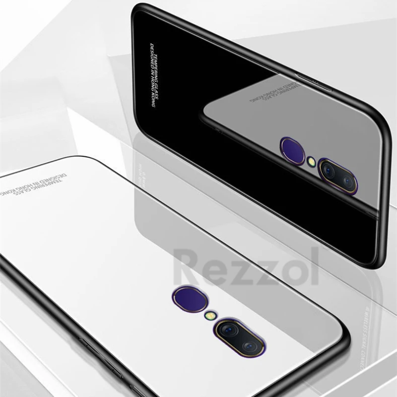Для OPPO F11 Pro Чехол Gloosy закаленное стекло мягкая TPU силиконовая рамка твердая