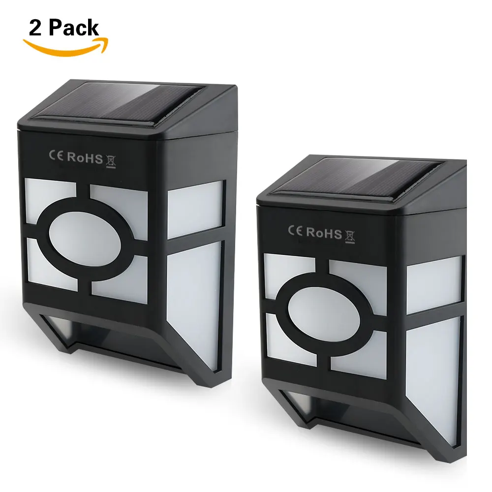 8PCS Waterproof Solar Powered LED Wall Light for Outdoor Landscape Garden Yard Lawn Fence Deck Roof Lighting Decoration | Освещение