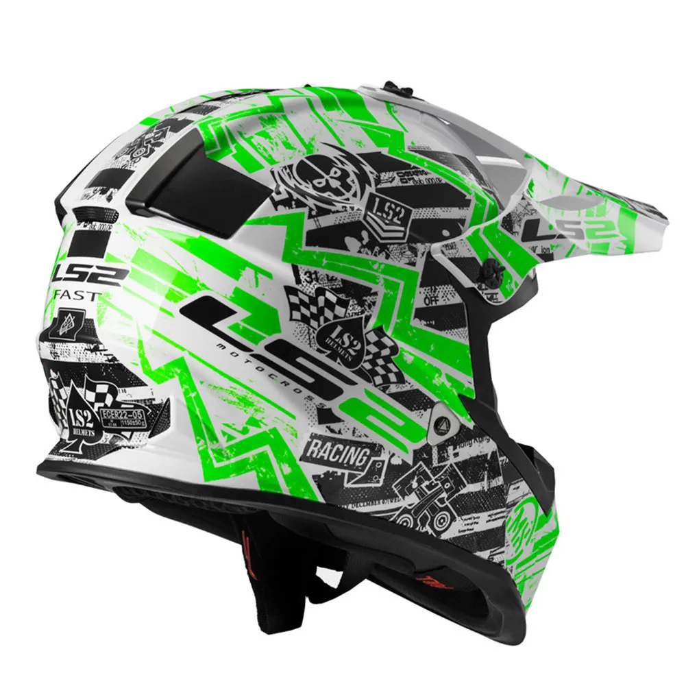 LS2 быстро MX437 глюк мотокросс шлем маленький размер XS s m для 52 53 54 55 56 57 58 см