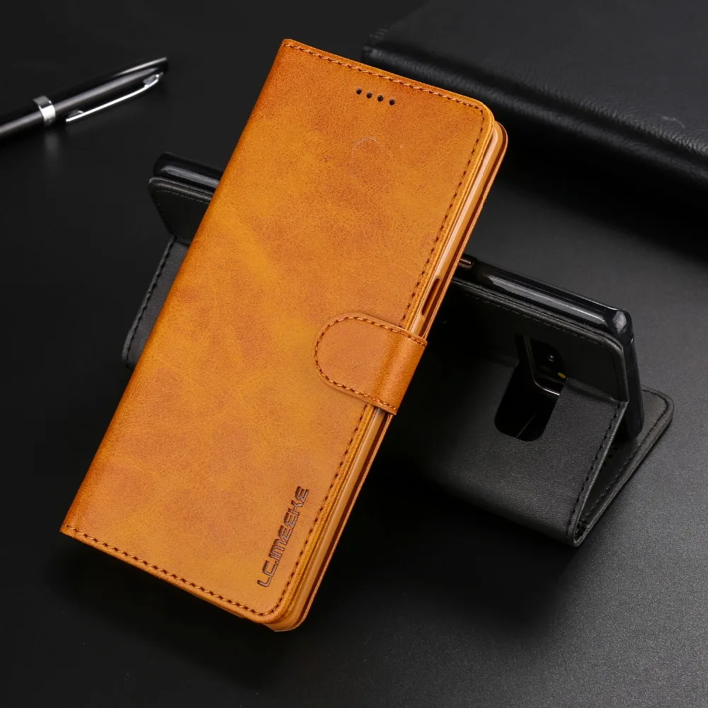 Роскошный кожаный флип чехол для телефона Samsung Galaxy J4 J6 2018 Магнитный Plus Чехол