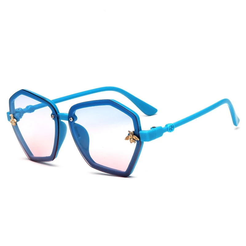 Vintage Kids Sunglasses Child Sun Glasses Polygon Bee Gafas Baby Children UV400 Leisure Girls Boys Oculos De Sol 6604 | Аксессуары для
