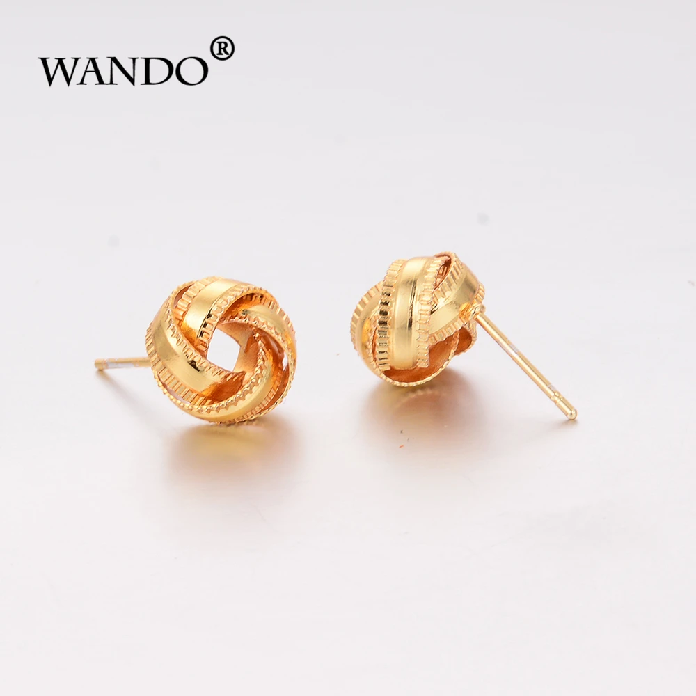 WANDO маленький новый Эфиопский серьги с золотым шариком золотое покрытие