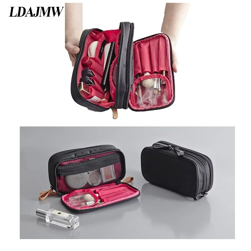 LDAJMW из нейлоновой ткани двойная молния косметички для путешествий сумочка