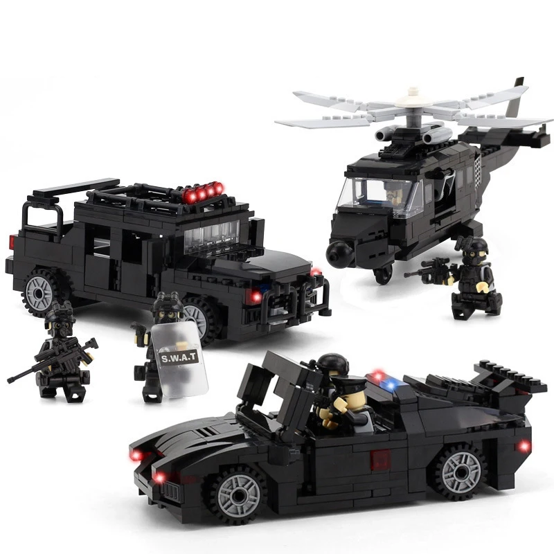 Строительные блоки игрушки специальная полиция совместимы с Legoingly city boy вертолет