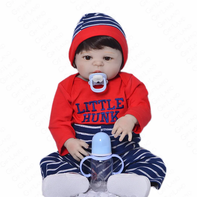23 дюймов Reborn Baby Doll купать игрушечные лошадки новорожденных Кукла младенец