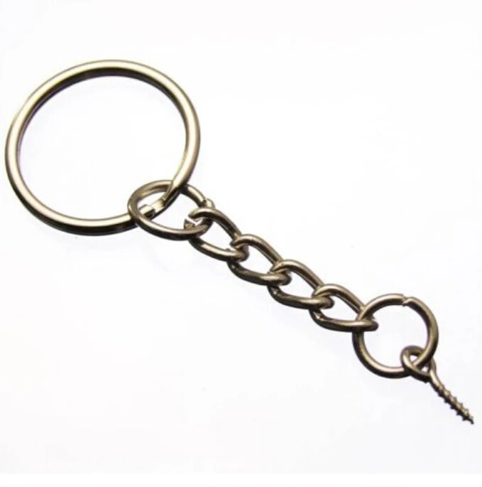 

Оптовая продажа, 50 шт., модные Брелоки для ключей, разрезные кольца с винтовым штифтом, сплав серебристого цвета, 25 мм, ювелирные изделия, DIY ...