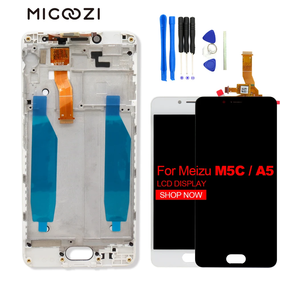 ЖК дисплей с рамкой для Meizu M5C сенсорный экран сменный 5 0 дюйма в сборе A5 черно