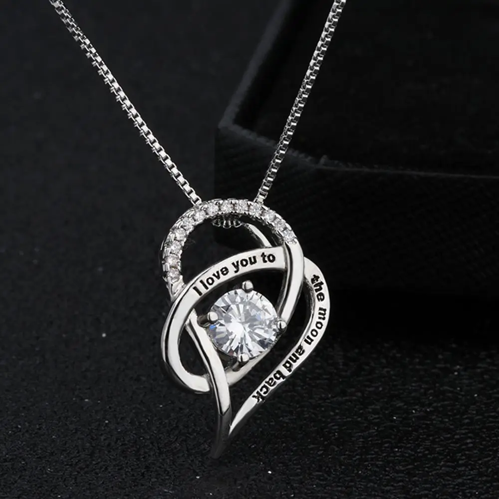Dovolov модные с надписью I Love You to The Moon ожерелье розовым покрытием для Для женщин