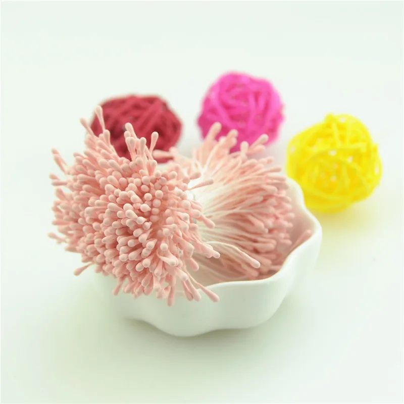 400 шт 1,5 мм головки мини цветок Stamen Pistil Свадебные украшения Скрапбукинг DIY Искусственные открытки торты Цветы Аксессуары - Цвет: Champagne
