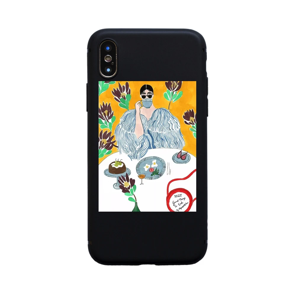 Матовый чехол оранжевого цвета для iPhone X XS Max XR 6 6S 7 8 Plus 5S 5 мягкие чехлы с милыми