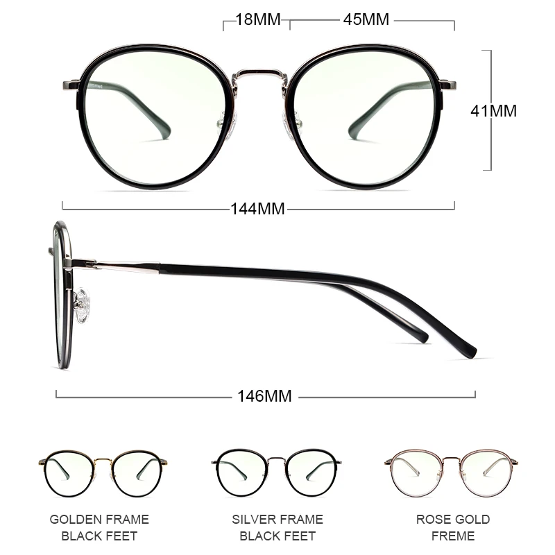 VEGOOS синие легкие очки антиглазные антибликовые блокирующие унисекс ретро