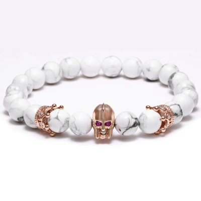 rose gold Mcllroy, мужские украшения, браслеты с бусинами, камни, любовь, Спарта, мужские ювелирные изделия, белые бусы, браслеты и браслеты для женщин, подарочные браслеты, hombre - Окраска металла: rose gold