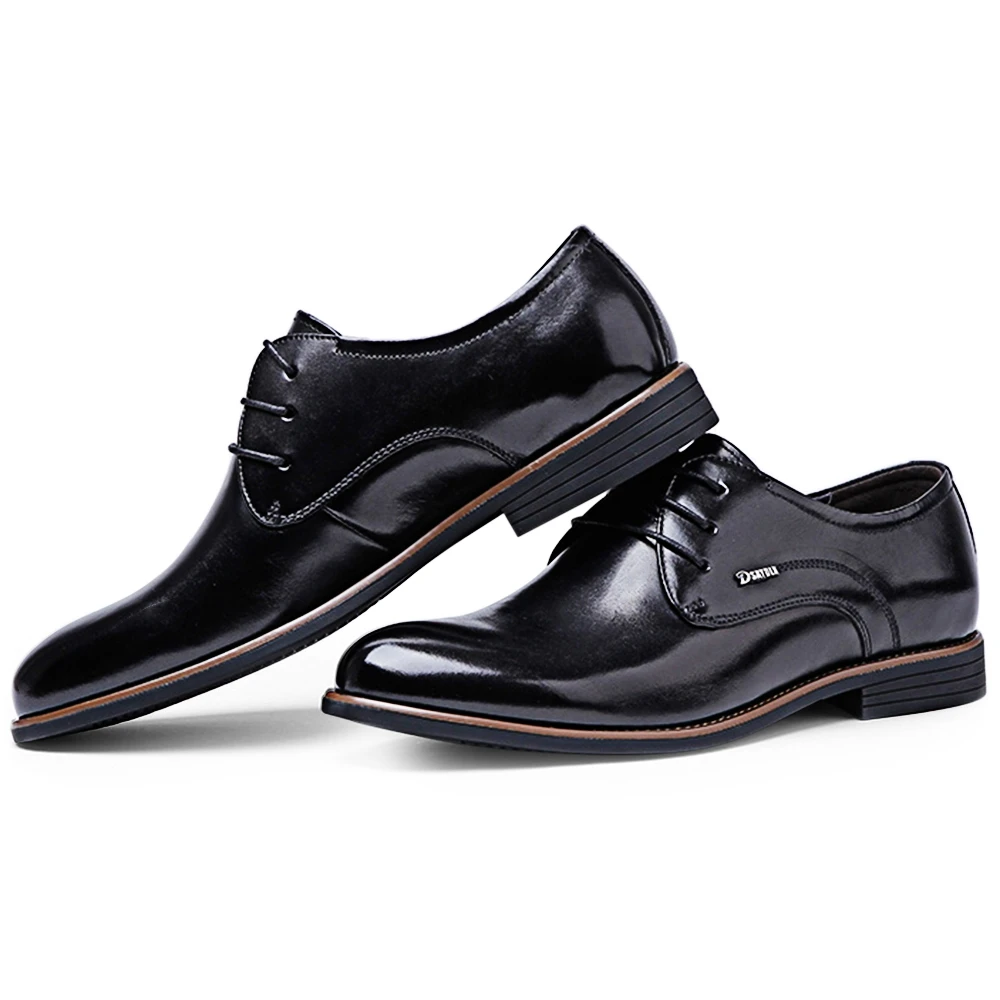 Hot Sale Men Leather Dress Shoes 2017 Fashion Wedding Breathable Business Pointed Toe Flat Shoe Mens Oxfords | Обувь