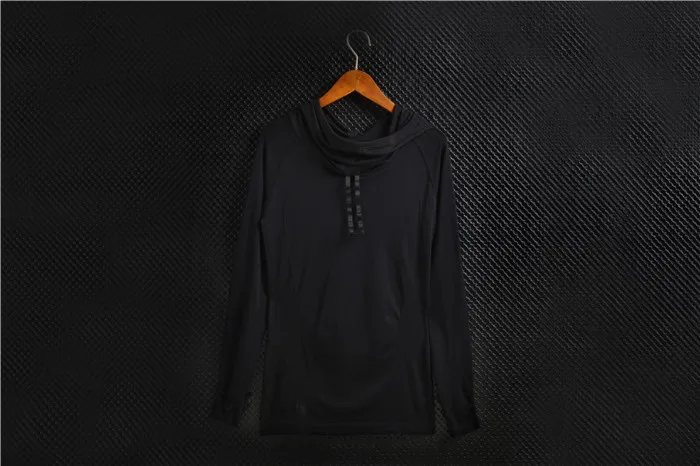 Женская спортивная рубашка с капюшоном дышащая быстросохнущая для йоги фитнеса