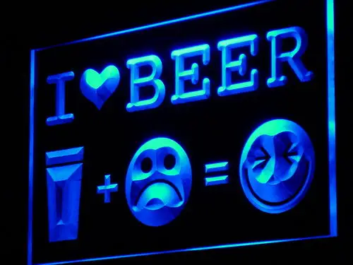 Фото I934 I Love Beer Happy Face Декор бара паба светильник вые знаки ВКЛ./ВЫКЛ. 20 + цветов 5