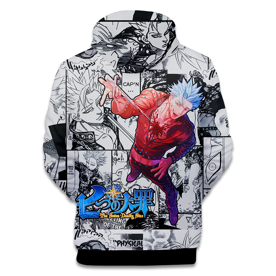 

3D Japan Anime Nanatsu No Taizai Men's Pullover Hoodies Couples Women/Men The Seven Deadly Sins Sweatshirt Kawaii Cartoon Coats