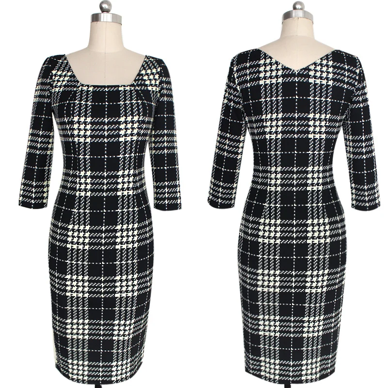 

Casual Fashion Business Office Lady Dresses For Women 2019 Vintage Bodycon Slim Ruched Pencil Party Evening Work Dress Vestidos