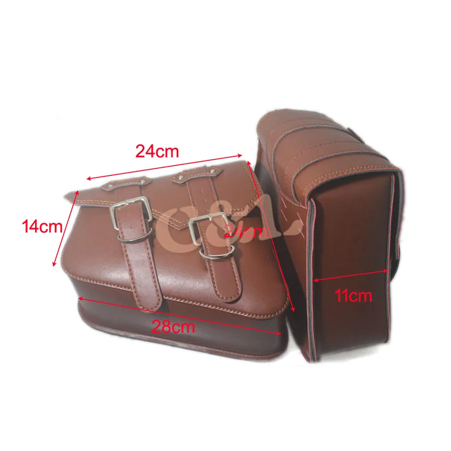 1 пара коричневых седельных сумок для мотоциклов Сумки из искусственной кожи ПВХ