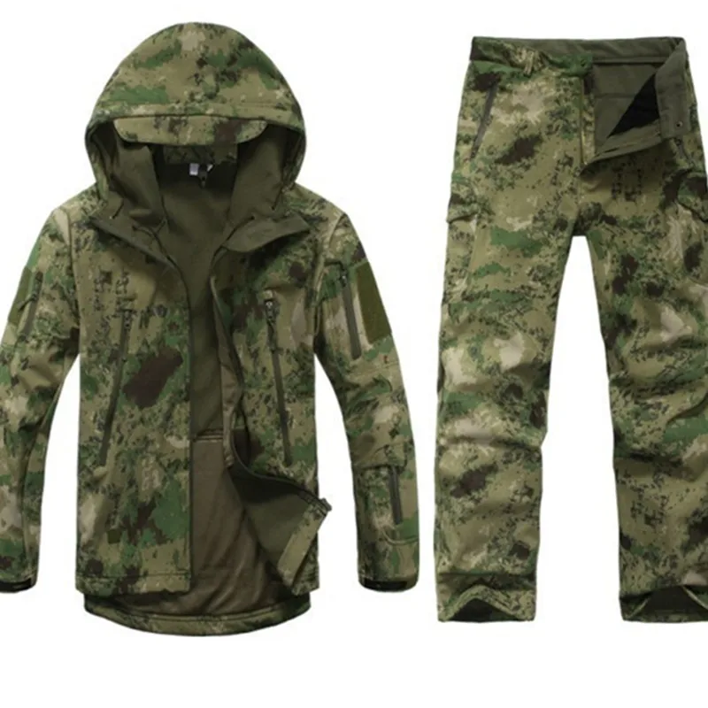 Sports Hunting Camping Thermal Tactical Anti-wear Hiking Suits Men Outdoor Sets Waterproof Breathable Softshell Jackets+Pants | Спорт и