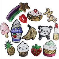 wholesale 40pcs diy sequined sewing on patch iron on patch stickers for clothes sewing fabric applique supplies yo08