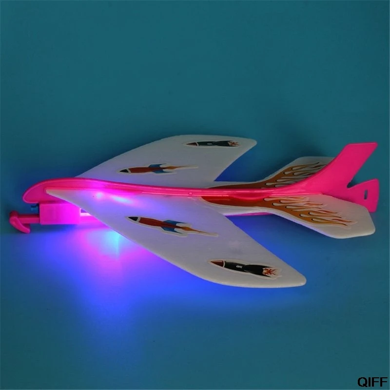 LED Slingshot Glider Foam Aircraft Flash Light Flying Plane exjection Party сувениры детские игрушки подарок |
