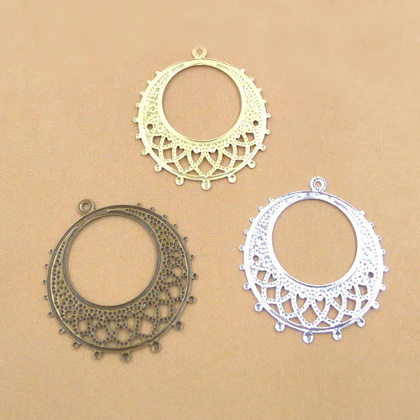 Винтажные филигранные Круглые Цветочные металлические заготовки для волос Bu Yao 25