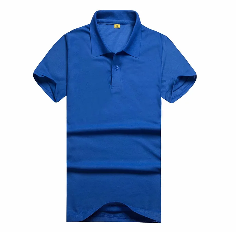 Royal blue Мужская рубашка поло с принтом логотипа Повседневная Новая мужская хлопковая с коротким рукавом DIY Фирменная форма Одежда для работы мужские рубашки для мальчиков топы - Цвет: Royal blue