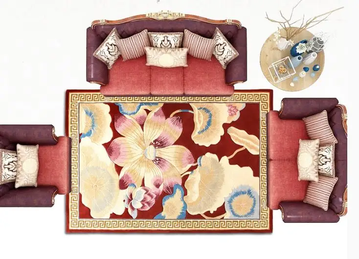 Японский стиль 100% шерсть ковры для спальни противоскользящие современный ковер