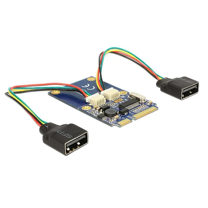 50 шт./лот ноутбук ПК двойной USB 2 0 Female to Mini PCI-E Express адаптер для флеш-диска и