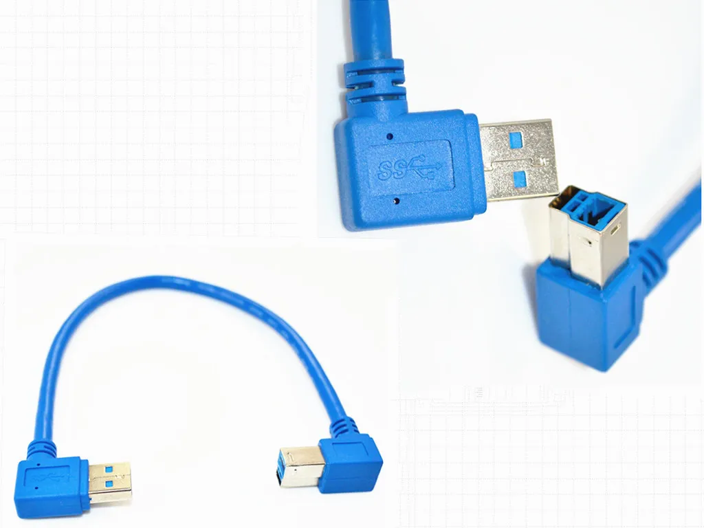 0 3 м USB мужчина правильный изгиб к мужчине B правый локоть 90 градусов жесткий диск