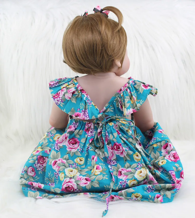 55 см полностью силиконовая кукла Reborn Girl Baby Doll игрушки Реалистичные 22 дюйма новорожденная принцесса малыш кукла подарок на день рождения