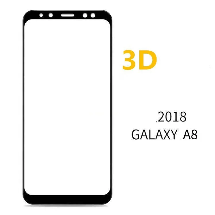 3D 9H полноэкранное закаленное изогнутое стекло для Samsung A8 2018 Защитная пленка