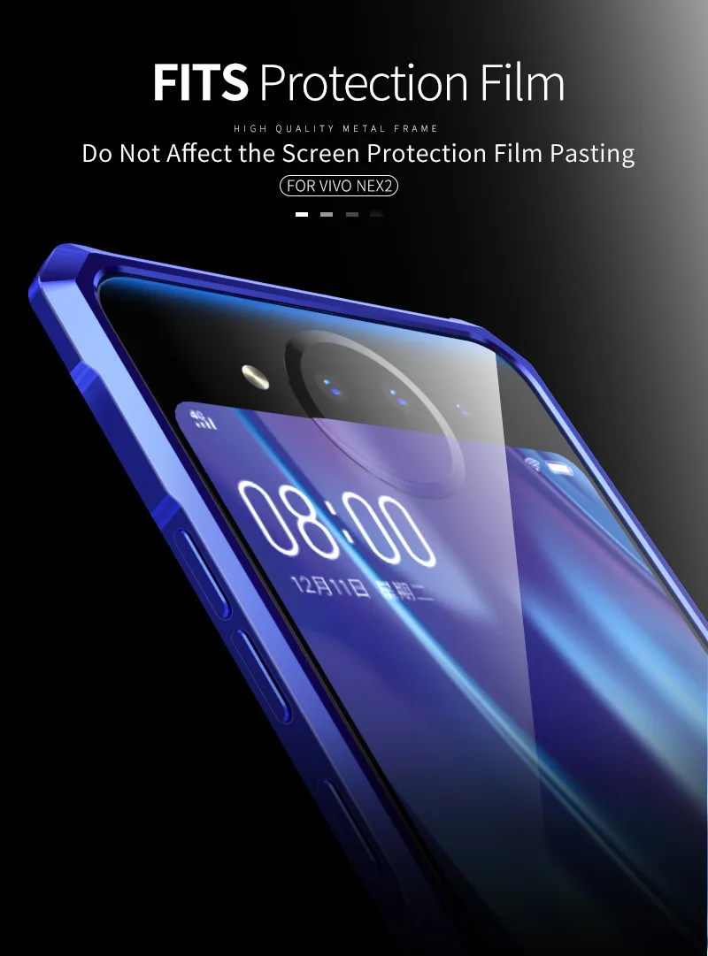 Vivo Nex 2 Nex2 двойной дисплей бампер Nex2 Алюминиевый металлический бампер чехол для Vivo Nex 2 металлический чехол-Бампер протектор