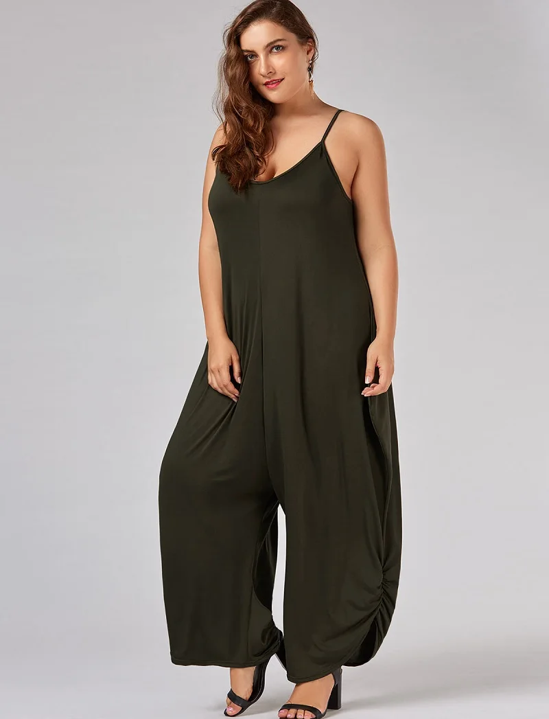 Комбинезон шаровары цельный комбинезон Женский пикантный на бретелях спагетти с