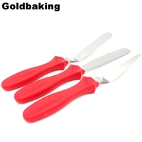 3 pieces small cake spatula set straight cream scraper angled icing spatula stainless steel tapered spatula