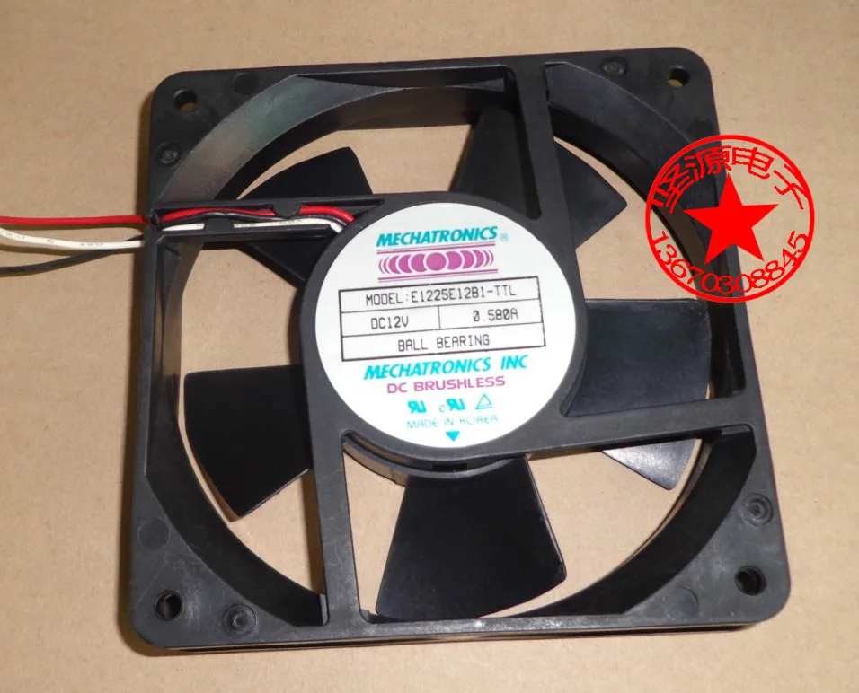 Мехатроника E1225E12B1 12V 0.58A 12025 (12 см) 3 провод вентилятора|12cm fan|fan 12cmmechatronics fans |
