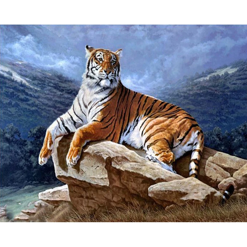 GLymg Diamond Embroidery Tiger Painted Skin Full 5d Diy Painting Cross Stitch Animal Paintings Home Decoration | Дом и сад