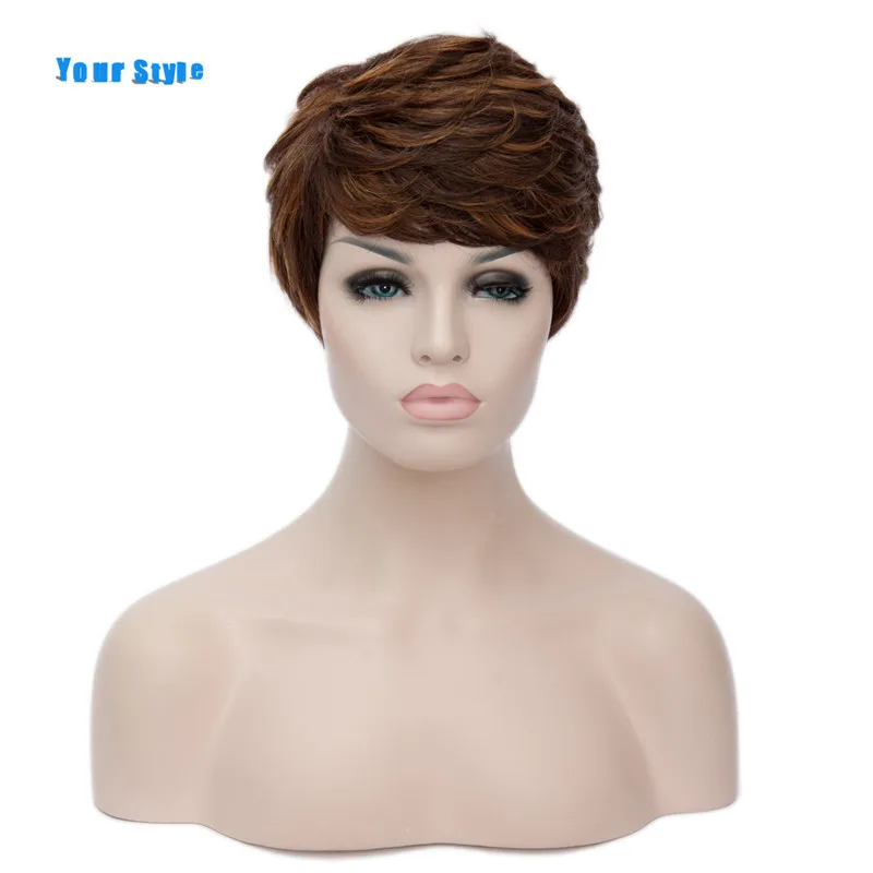 Короткие волнистые волосы в вашем стиле накладные из синтетического волокна